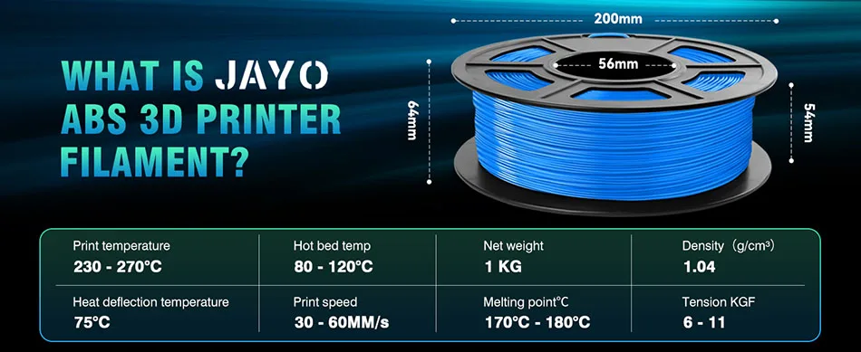 JAYO PLA/PETG/PLA Plus/ABS/PLA Matt/PLA Classic/TPU/PETGCF/ASA 3D-Drucker Filament 5 Rollen/Set 1,75MM 3D-Druckmaterialien – Detail 30