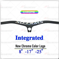 SYNCROS Carbon Fiber Mountain Integrated Chrome Logo  MTB Handlebar FRASER IC SL 8 -17 -25degrees , Bike Accessories