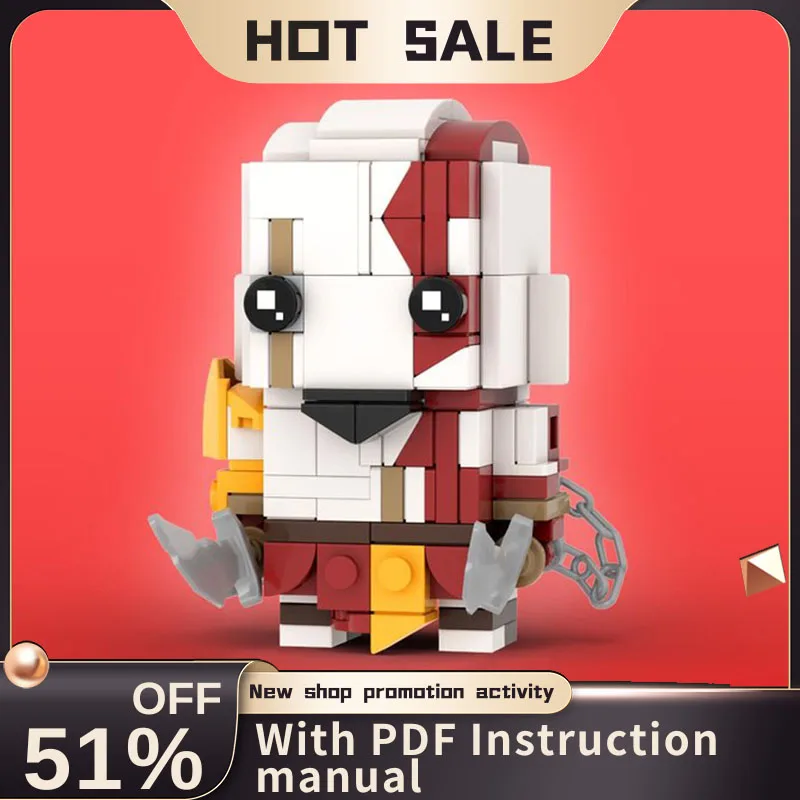 

New Popular God of War Series Character Kratos Square Head Figures Set Model Blocks Diy Creative Ideas Kids Toys Birthday Gifts
