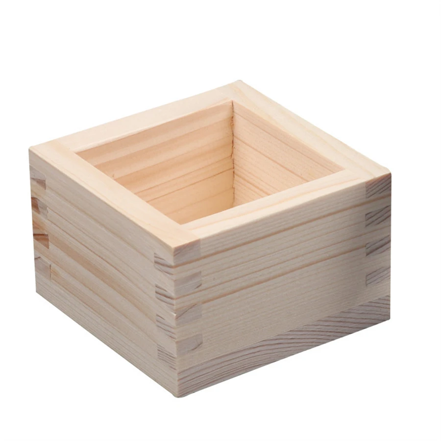 Sake Cup Square Wooden Box,Cocktail Glass