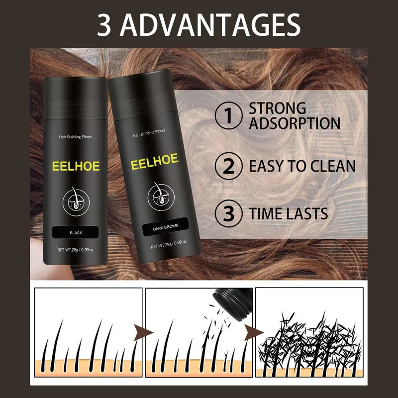 Hair fiber regeneration powder dense hair top hairline sparse cover plump fluffy powder re-hair dense hair increase hair