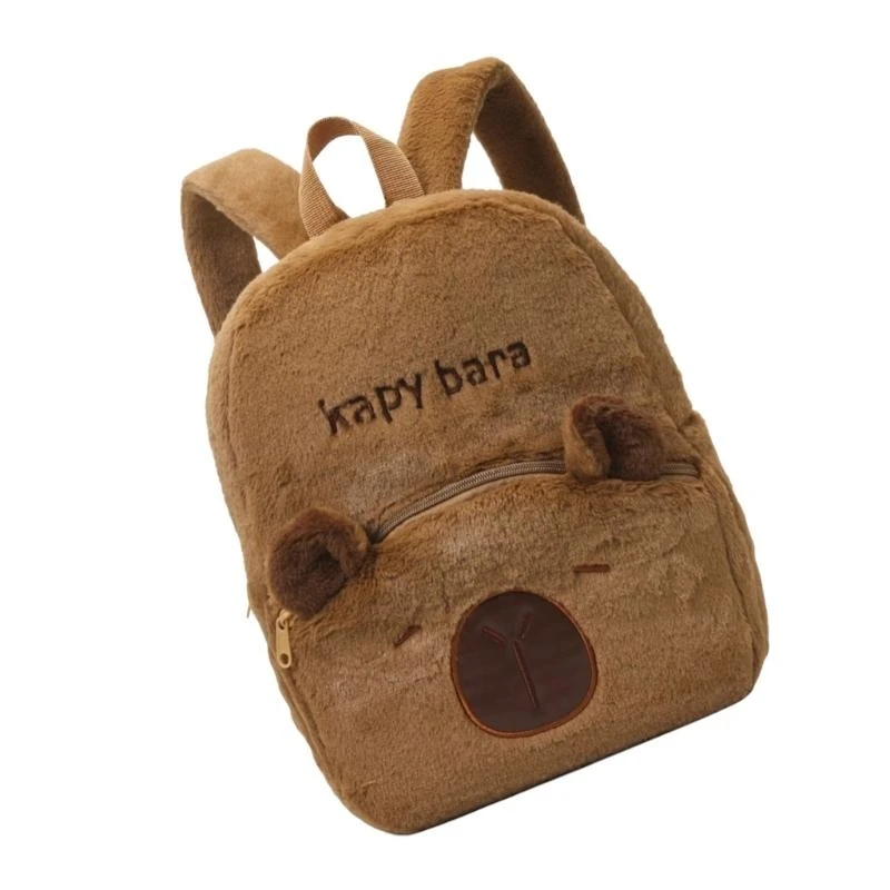 X7XC Ergonomic Plush Backpack Large Capacity School Bag Casual Shoulder Bags For Students And Leisure Activities