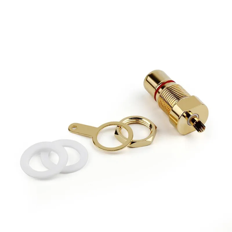 RCA Jack socket Female Socket Chassis Audio Jack Red Black Cycle Solder Plug Conector Chassis CMC Metal Gold Plated