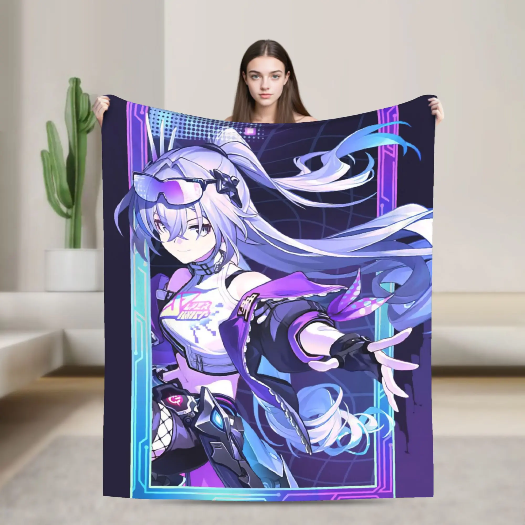 Honkai Star Rail Throw Blanket for Couch  Soft Fuzzy Plush Blanket 50x60 Inch Multi-size Bedspread for All Seasons