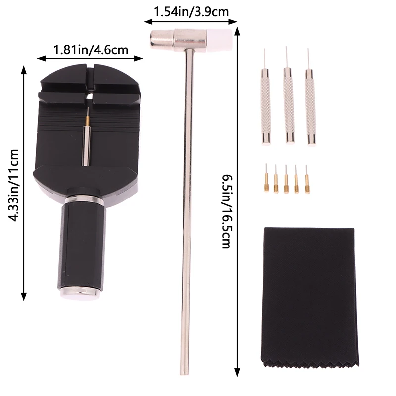 Kit d'outils de retrait de lien de montre, dissolvant JOPin de bracelet de montre, réglage de bracelet, outil de réparation, 11 pièces/ensemble