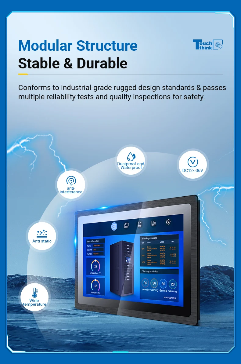 Modular Expandable 7-24 Inch Panel Mount Touch Pc Rk3568 I3 I5 I7 32g Ddr4 Industrial Computer 500/1000nits All in One Panel Pc