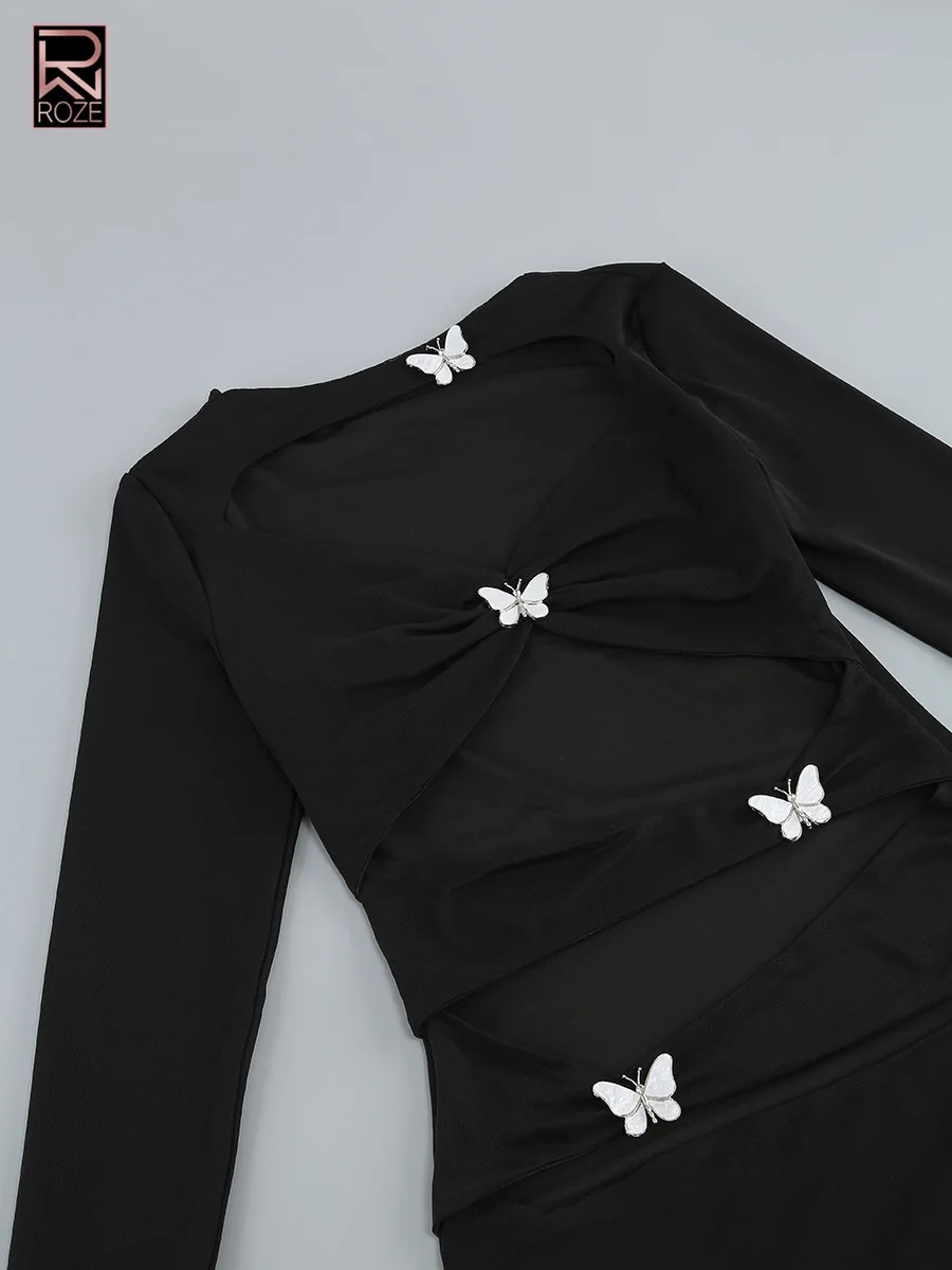 Couture Bandage Dress - Architectural Cutouts & Metallic Accent, Evening Gown