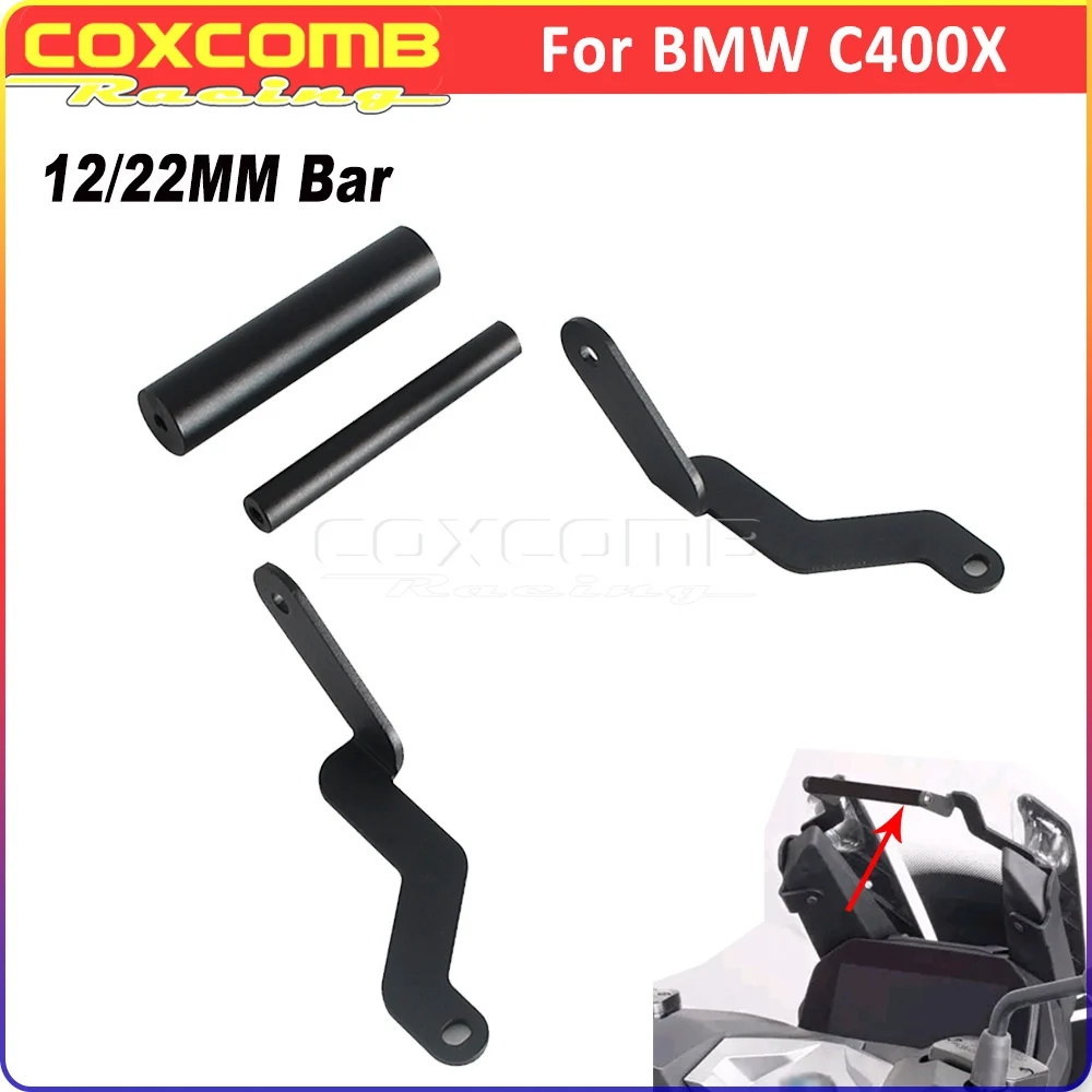 

12mm Phone Mounnt GPS Navigation Support Bracket 22mm Smart Phone Holder For BMW C400X C 400 X 2019 2020 2021 2022 2023 Aluminum