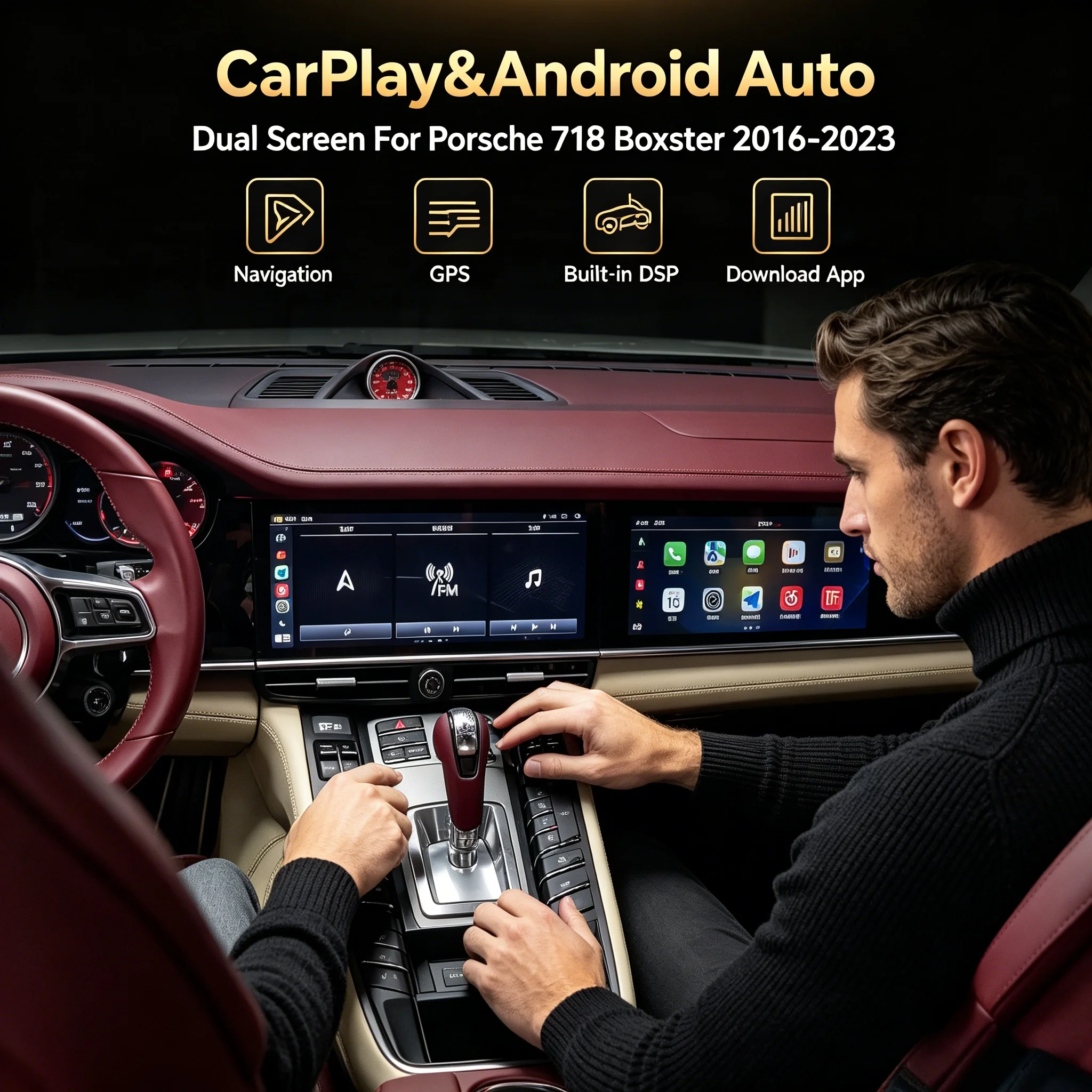 RHD 12.3inch+12.3 inch Android Auto For Porsche Panamera 970 2010-2016 Carplay Navigation Upgraded Interactive Car Radio Stereo