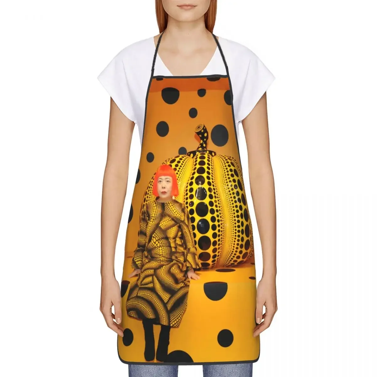 Yayoi Kusama Polka Dot Pumpkin Aprons for Men Women Japanese Artist Adult Unisex Kitchen Chef Bib Tablier Cuisine Cooking Baking