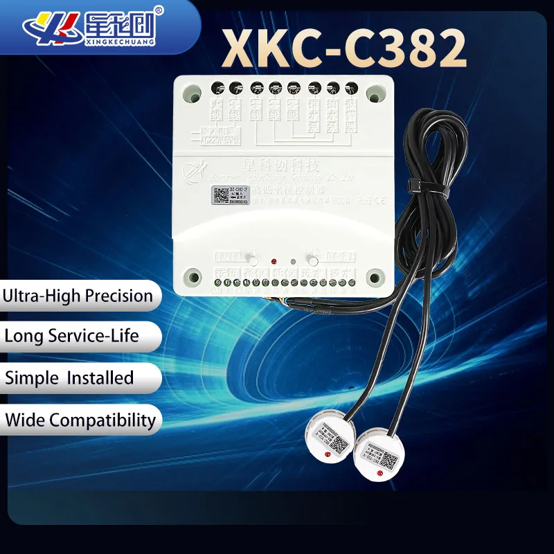 Controlador automático de nivel de agua y drenaje, Sensor de nivel de agua sin contacto, XKC-C382