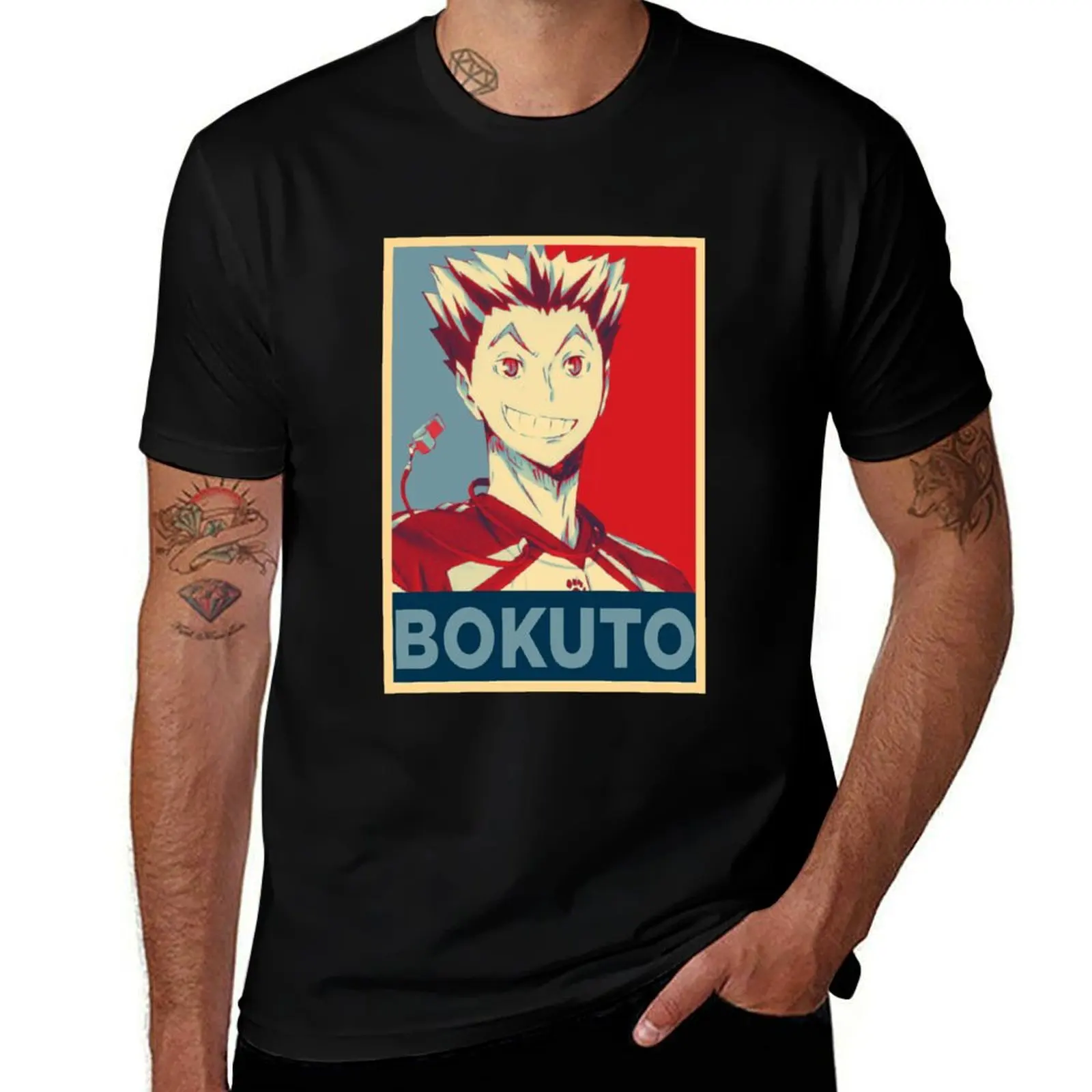 Camiseta Kōtarō Bokuto HOPE, ropa vintage de anime, ropa de talla grande, camisetas para hombres