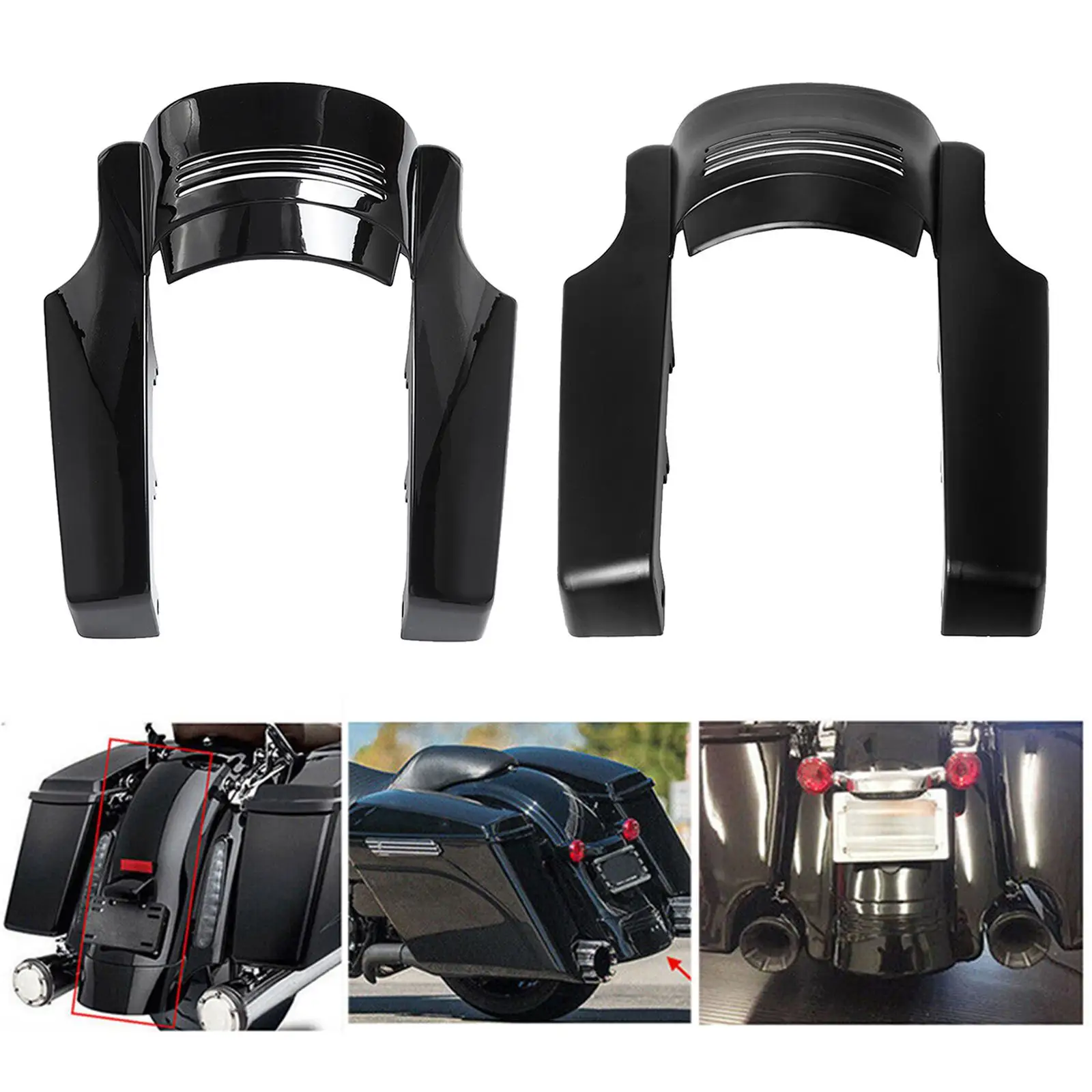 Motorbike Black Stretched Rear Extension for Touring 2009-2013