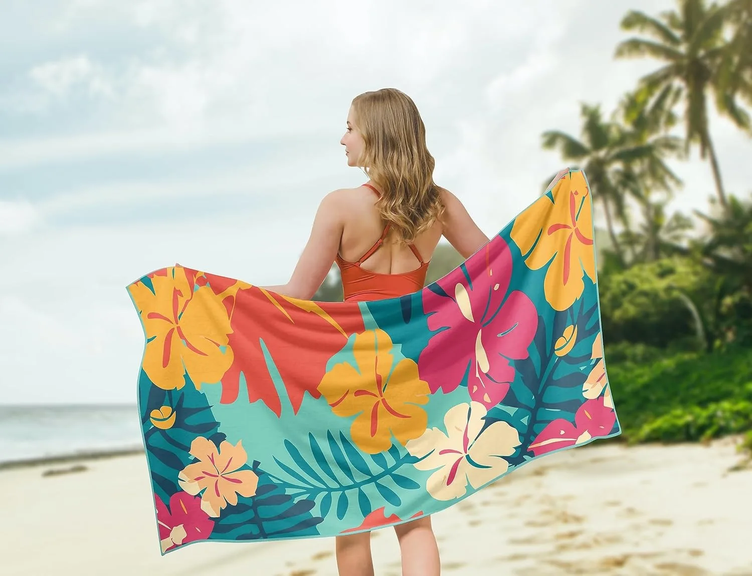 

Colorful Flowers pattern Beach Towel for Family stuffs friends Gifts Quick-Dry For Bath Yoga Tourism Beach GYM Camping Swimming