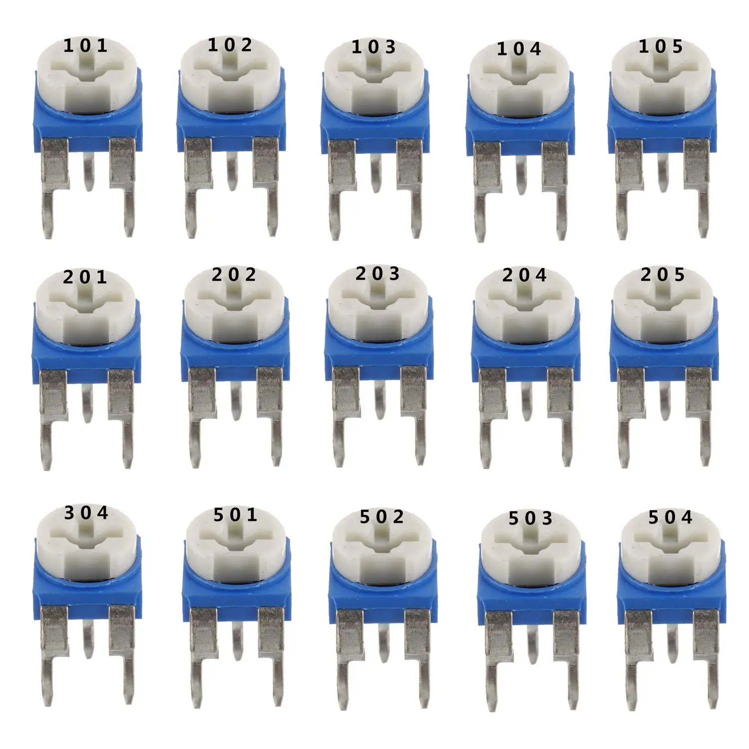 Kit de potentiomètre de tondeuse mixte, boîte de résistance variable, 100ohm, 200ohm, 500ohm, 1K, 2K, 5K, 10K, 20K, 50K, 100K, 200K, 500K, 1M