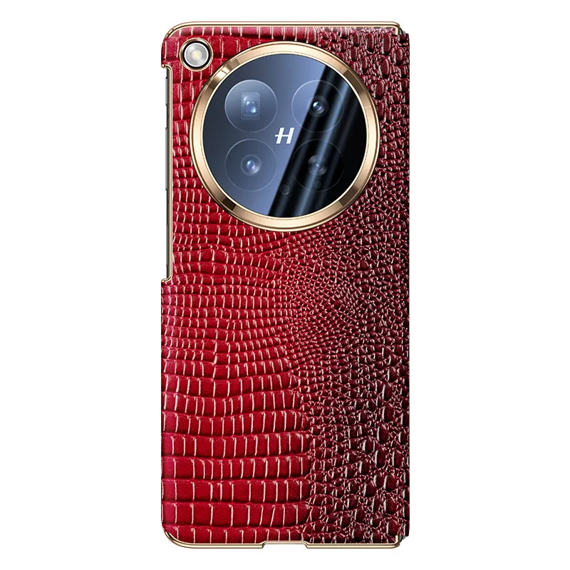 Deluxe Premium Genuine Leather Flip Case For OPPO Find N6 FindN6 Alligator Crocodile Pattern Full Magnetic Slim Leather Cover