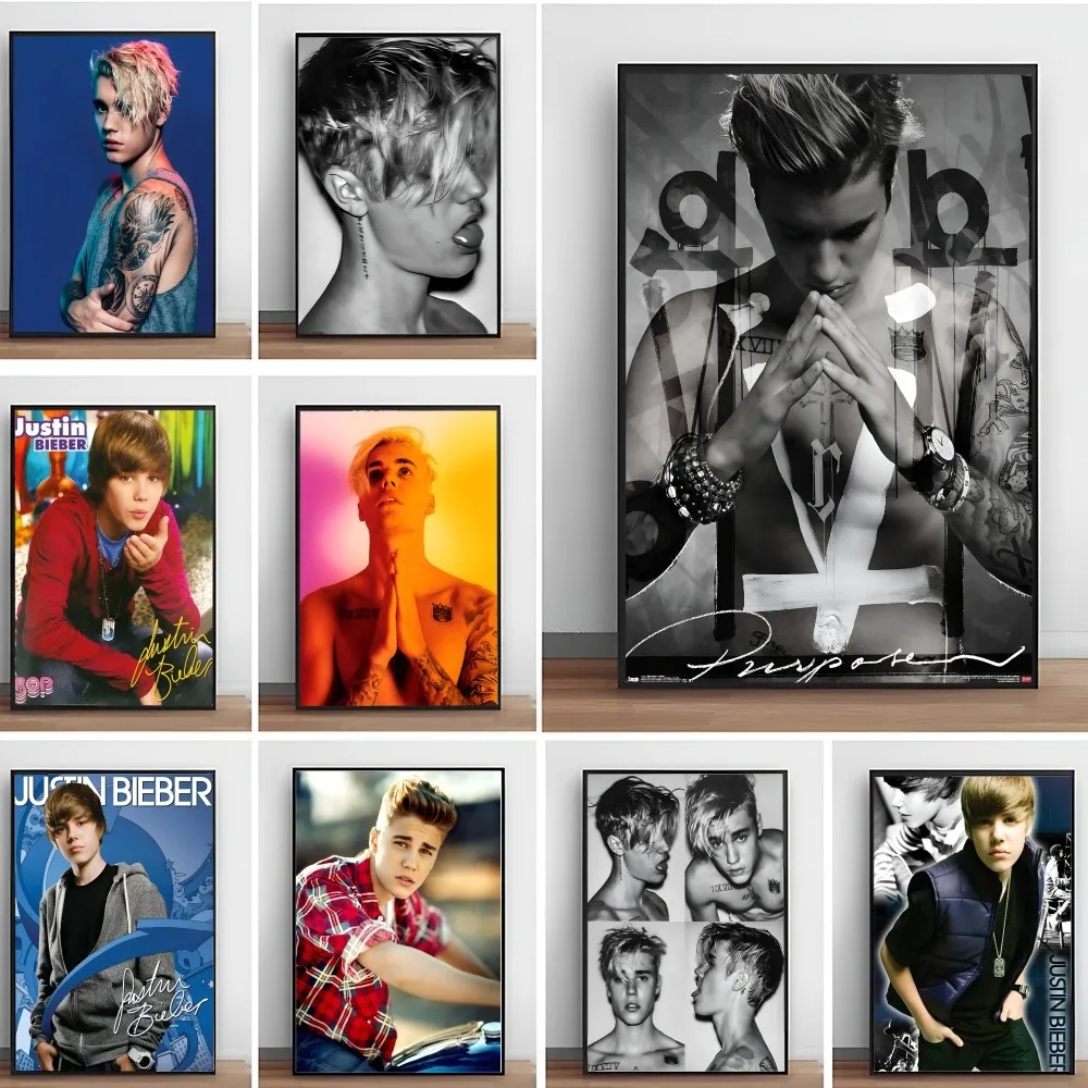 Singer Justin B-Bieber Poster Paper Print Home Living Room Bedroom Entrance Bar Cafe Art Painting Decoration