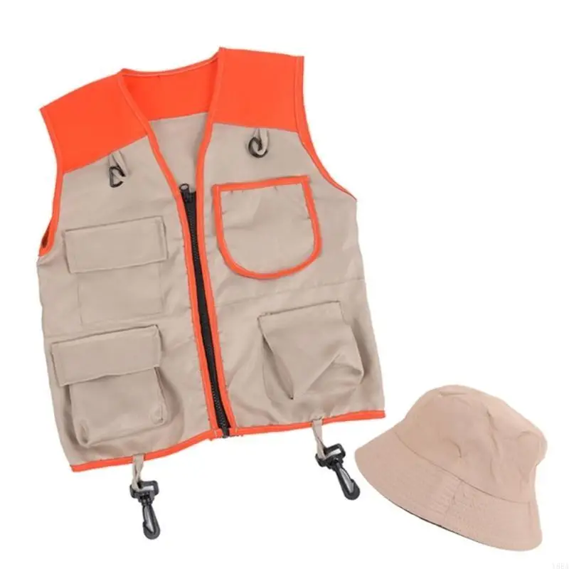 Y88a Outdoor voor kinderen verkleed en doen alsof ik kostuums wasbare kinderen -vest hoed voor