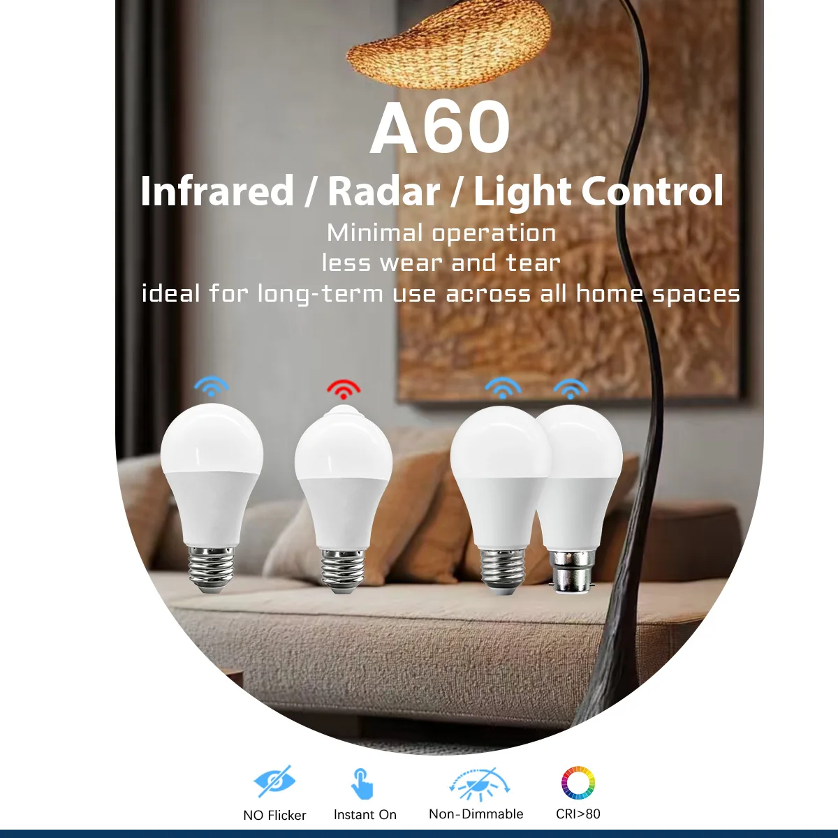 1-10PCS Lámpara LED E27 Con Sensor De Movimiento PIR 110V Auto Encendido/Apagado Luz De Seguridad Para Porche Escaleras Garaje