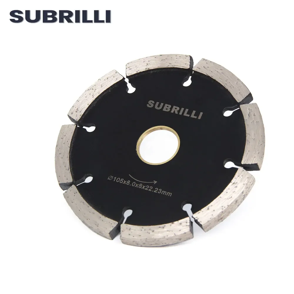 SUBRILLI 4" Diamond Tuck Point Saw Blade Concrete Stone Grooving Tool 8mm Thick Segment Concrete Tuck Pointing Cutting Disc