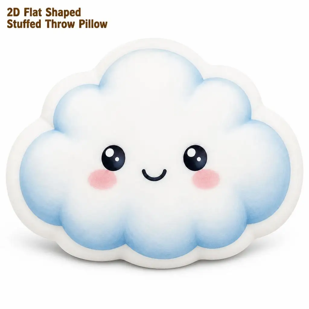 Kawaii Smiling Cloud Cute Happy Cloud Plush Pillow Cushion Irregular Stuffed Throw Pillow Home Decor Gift Sofa Bed Home