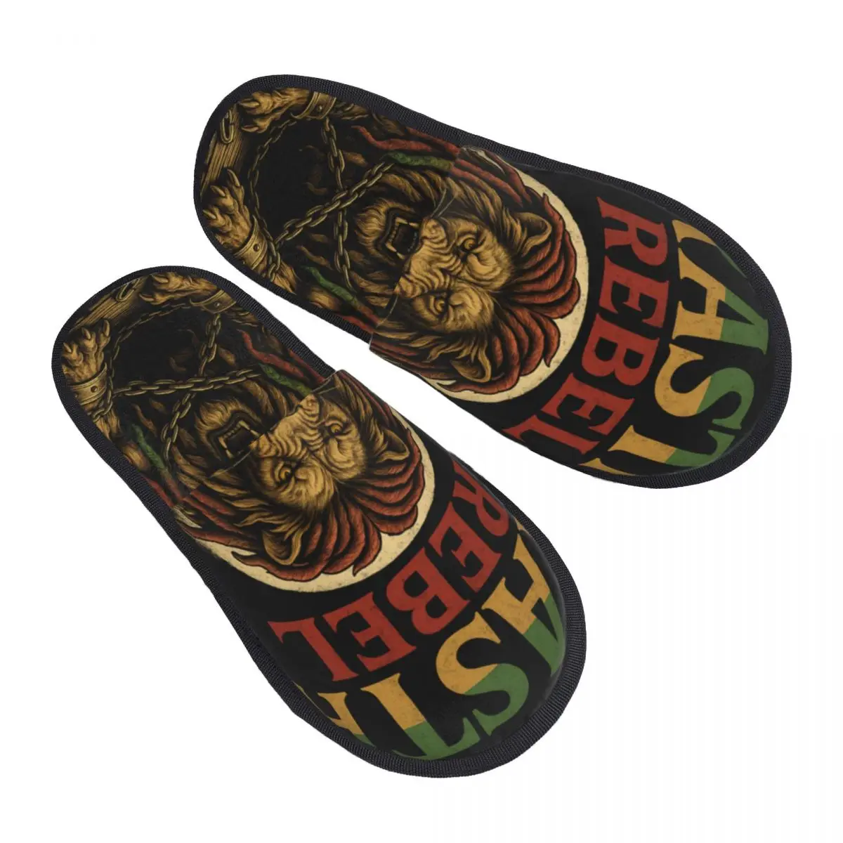 

Custom Rastafari Rasta Lion Of Judah Rebel Soft Memory Foam House Slippers Women Comfy Warm Anti-skid Sole Slipper