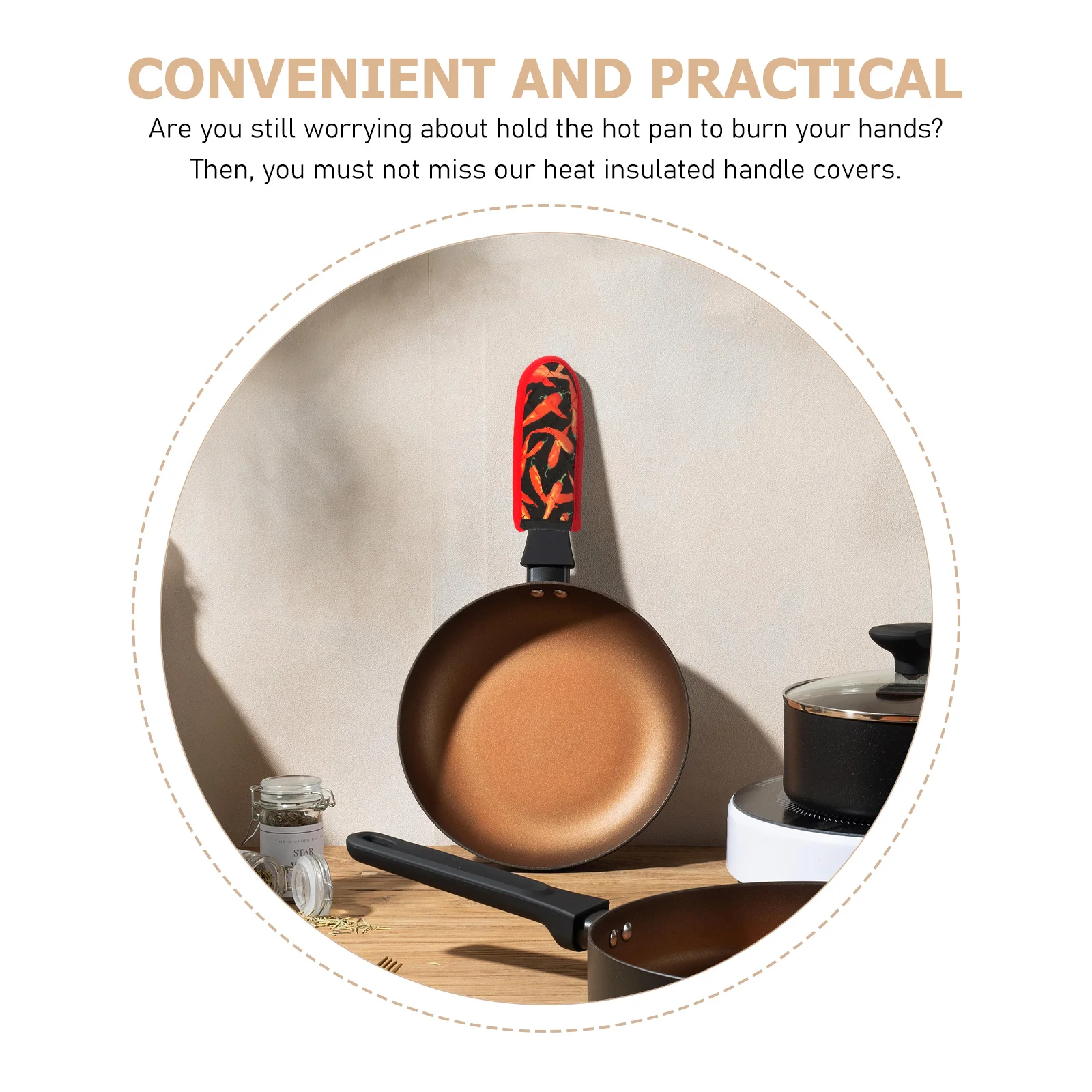 

3Pcs Non-Slip Hot Handle Holders Thermal Insulation Pot Pan Grip Cover Sleeve Hot Handle Holders Pot Holder Sleeve