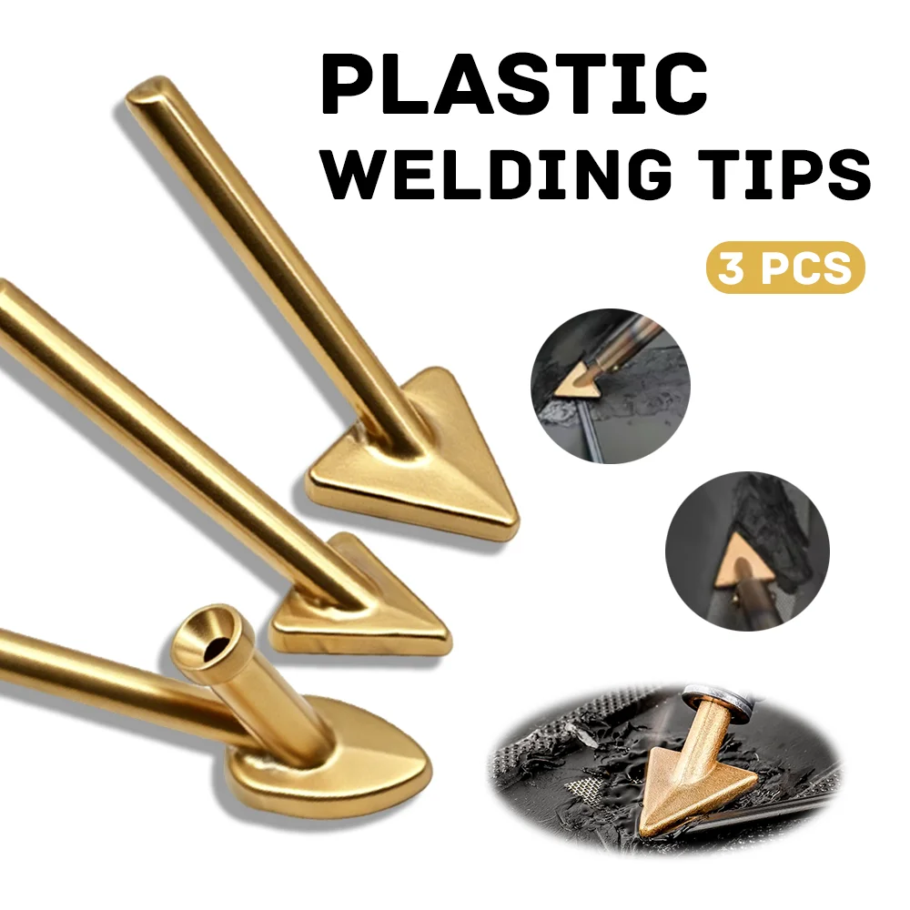 3Pcs Durable Plastic Welding Soldering Iron Tips, Fast Heat Welding Replacement Tips for Plastic Repair and Car Bumper Repair