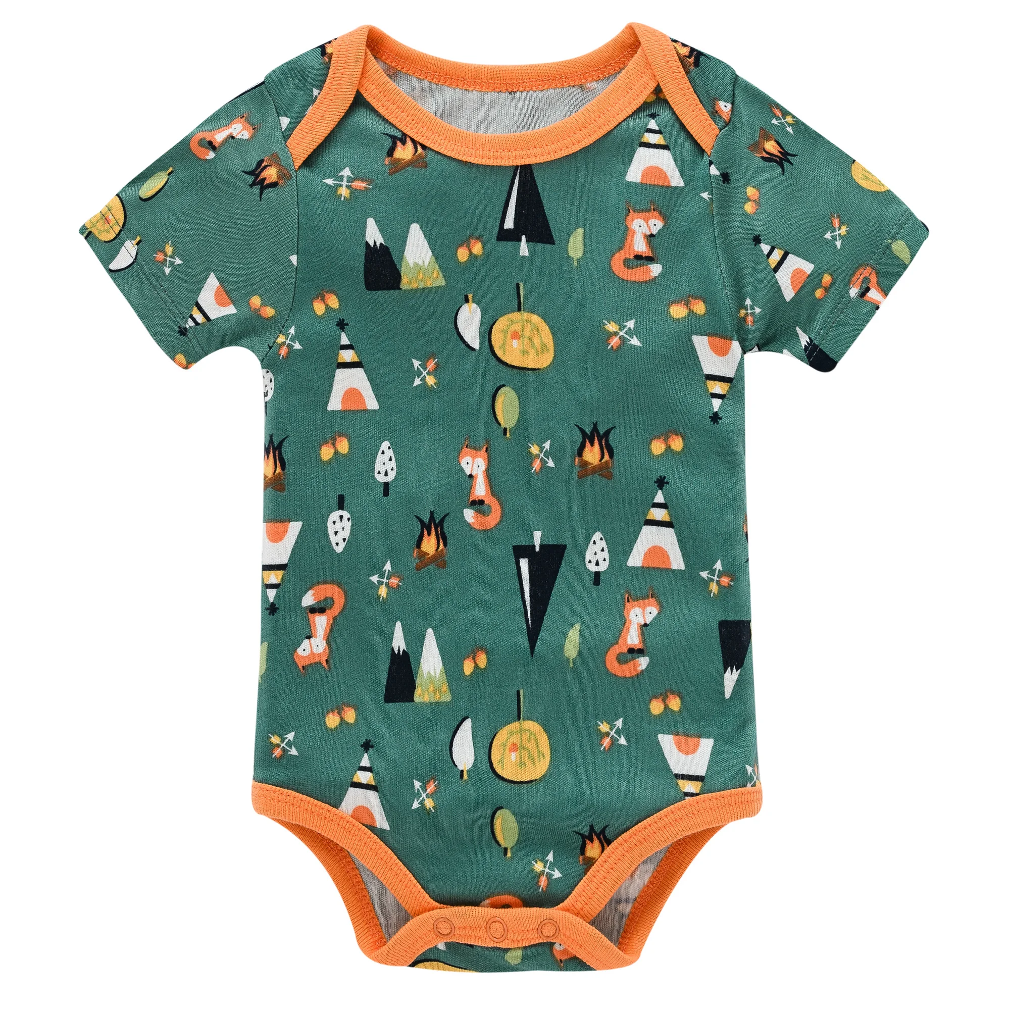 2 Pieces Baby Boys Rompers 100% Cotton Soft Kids Bodysuit Newborn Fox Car Cartoon Clothing Set image 3