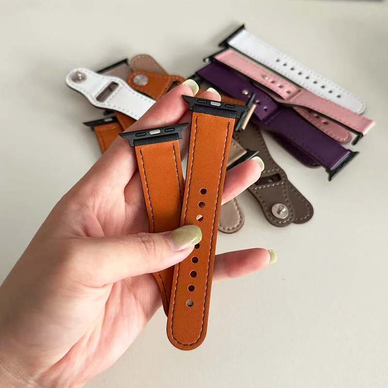 Leather band For Apple watch straps 44mm 41mm  42mm 46mm 40-44mm 45mm sport bracelet iWatch series 11 10 9 8 7 4 5 6 se Ultra 3