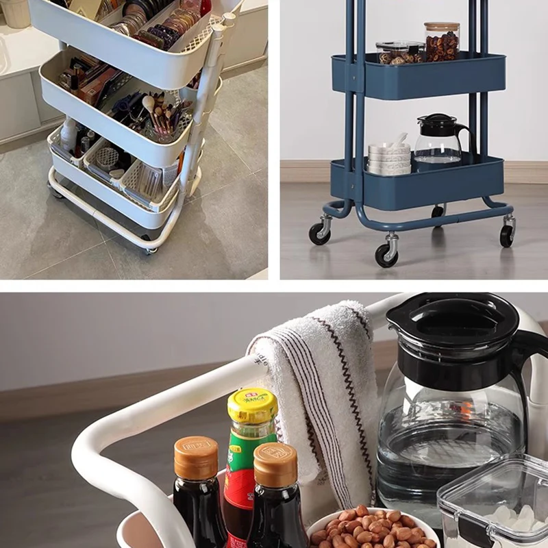 Portable Trolley Kitchen Furniture Organizer Trolleys With Drawers Steps Auxiliary Removable Storage Organizing Carrelli Shelf