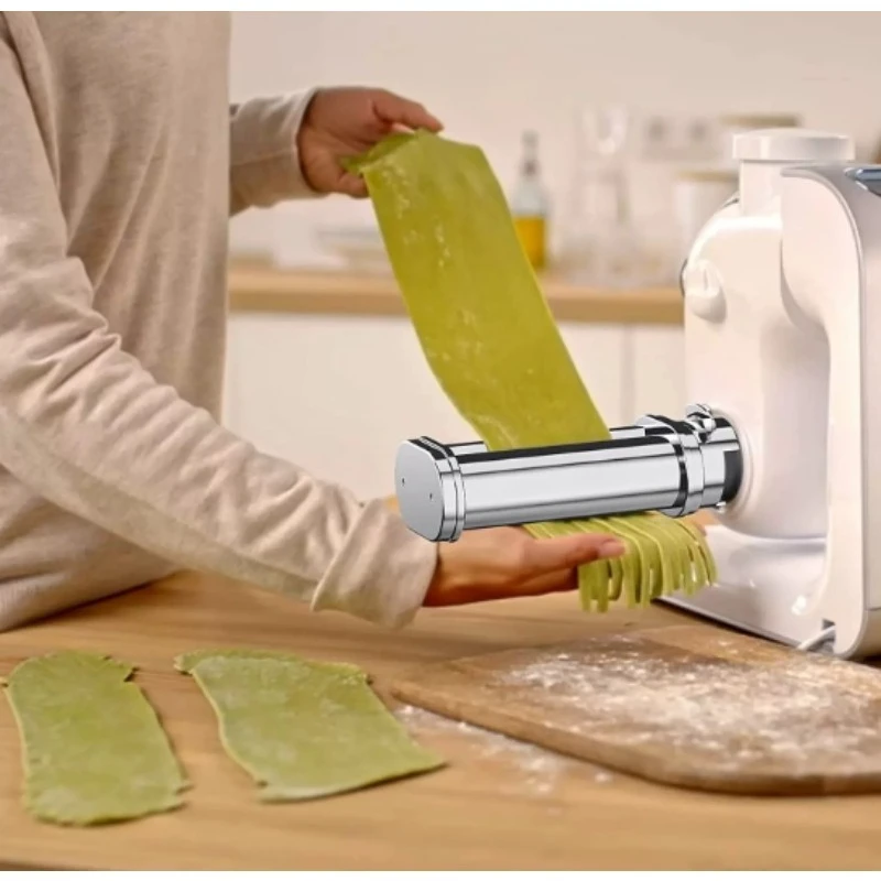 Stainless Steel Pasta Maker Attachment for Stand Mixer, Noodle Roller & Cutter Set