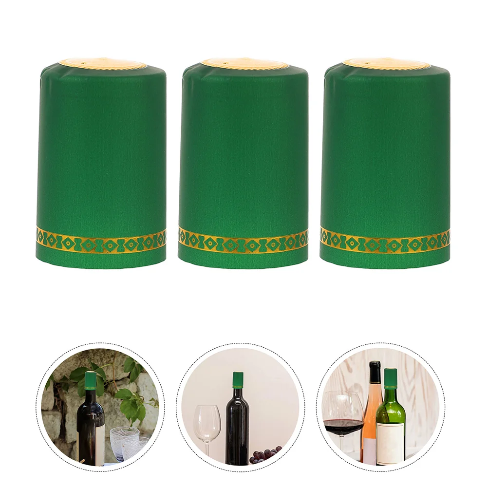 50 Pcs Bottle Seals Heat Shrink Covers Bottles Rubber Cap Stoppers Pvc Sealer for Caps