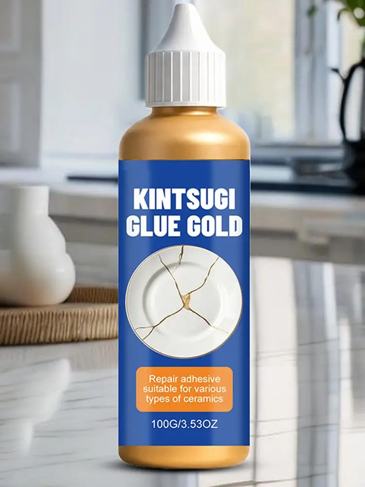 100g Repair Glue Gold Ceramic Adhesive For Pottery Glass Mug Crack Repair Diy Art Craft Mending Kit Home Decoration