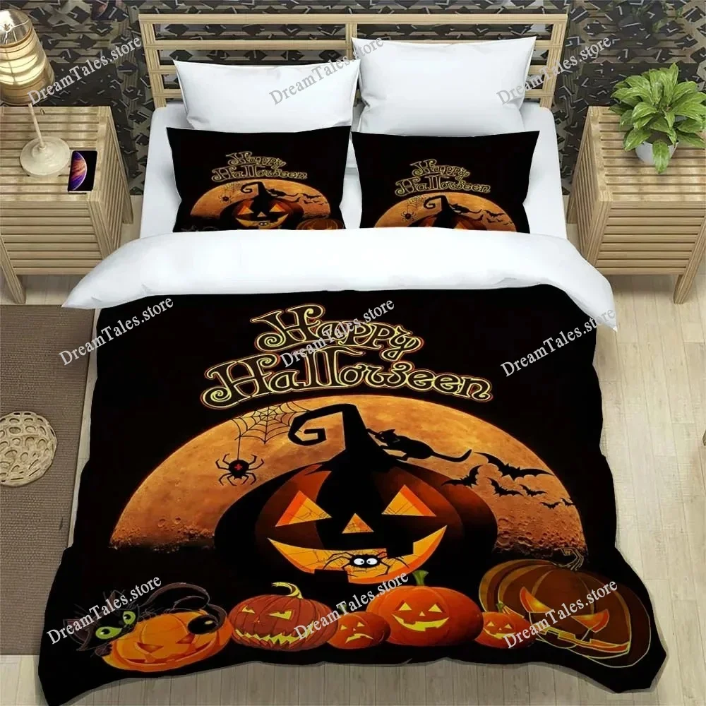 Halloween Personalized Printed Polyester Bedding Soft and Comfortable Complete Size Customizable Comforter Bedding Sets