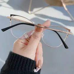 Eye Protection Metal Anti-Blue Light Glasses Ultralight Metal Computer Goggles Blue Ray Blocking Square Eyeglasses Office