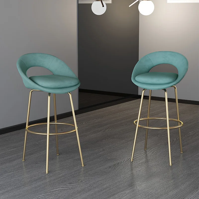Modern Bar Chair Bar Leisure Front Desk High Footrest Nordic Home Island Terrace Bar Chair Coffee Shop Front Desk Chair