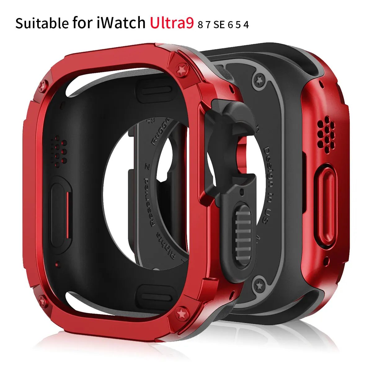 

2-in-1 Armor case for Apple Watch Ultra 49mm Protective Frame Case Protector 40mm41mm45mm for iWatch Series 987654SE