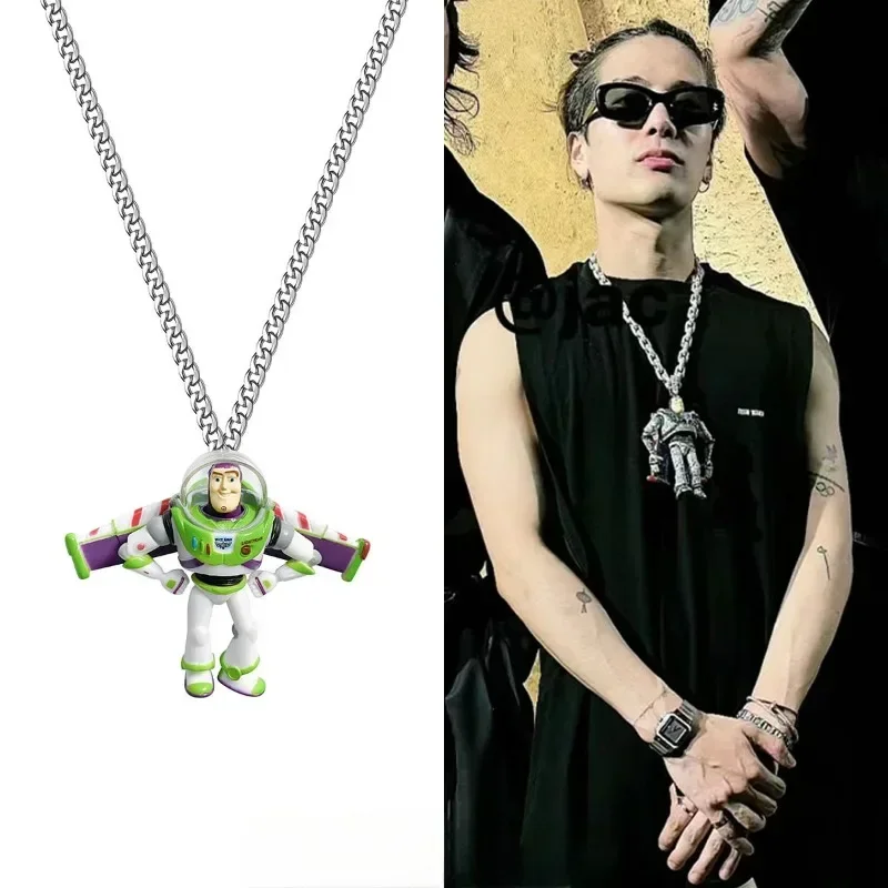 Collier pendentif dessin animé Disney Buzz Lightyear pour garçon, collier clavicule créatif, confortable, à la mode et polyvalent, mignon et avancé