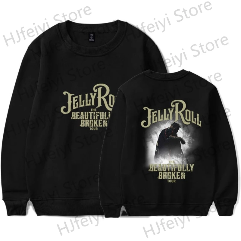 

Jelly Roll Beautifully Broken Tour 2024 Merch Long Sleeve Crewneck Sweatshirt For Women/Men Unisex O-neck Hoodies Streetwear