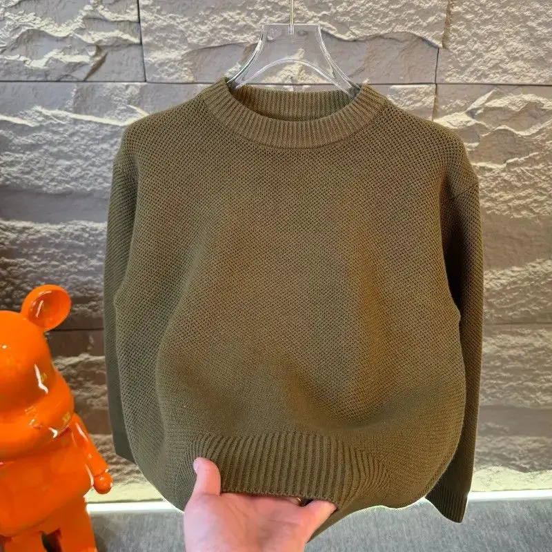

High-End round Ne Knitwear Casual Men's Pullover Base Layer Trendy Winter New Sle Comfortable Soft Fabric American Sle