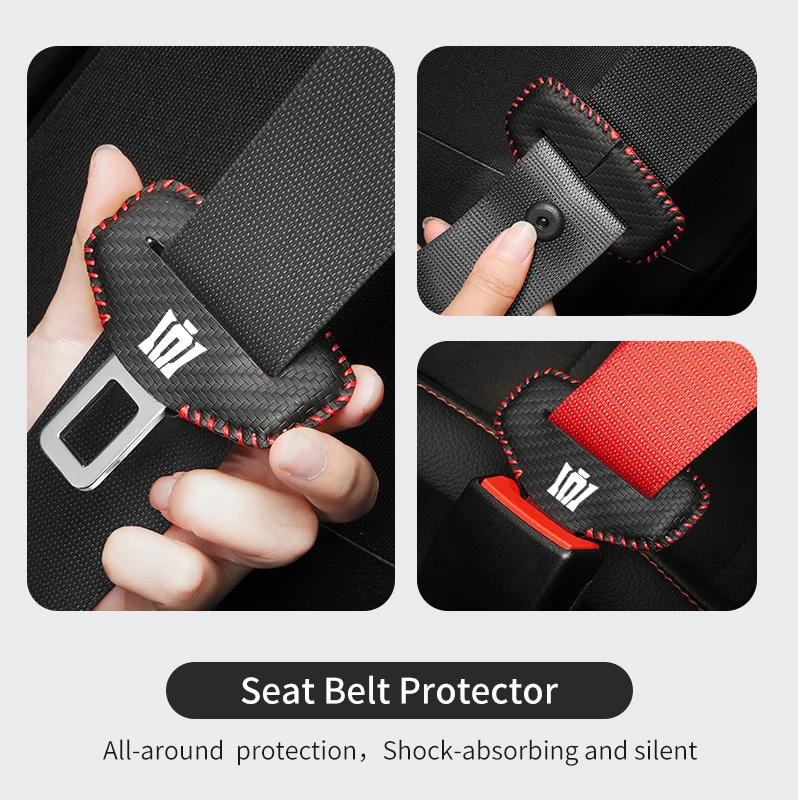 Leather Car Seat Belt Buckle Protector Anti-Scratch Fastener Clip For Toyota Crown S170 Athlete 2000 2001 2002 2003 2004 2005