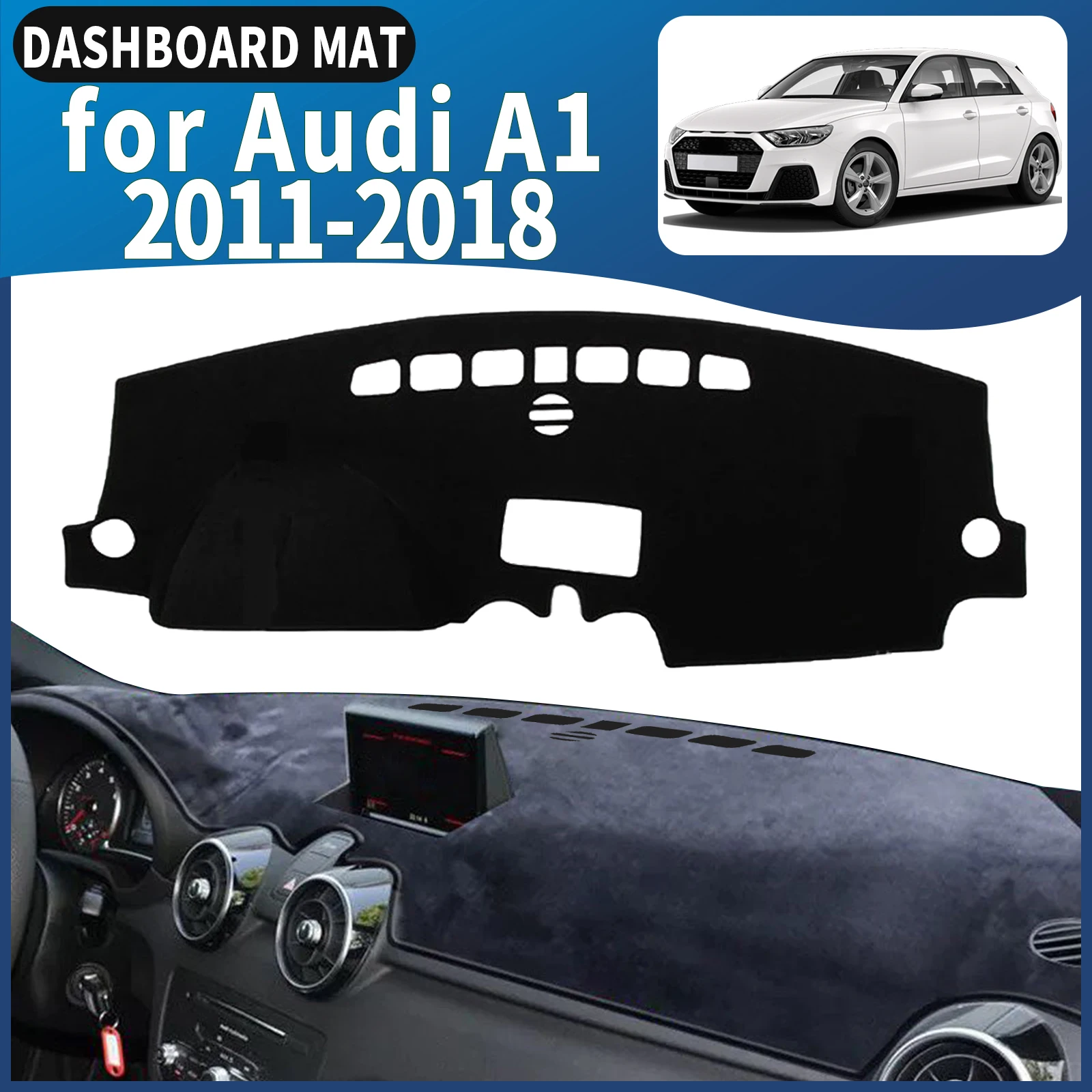 

fit for Audi A1 8X MK1 1th 2018-2011 LHD Dashmat Dashboard Cover Pad DashMat Sunshade Protective Carpet Car Accessories Leather