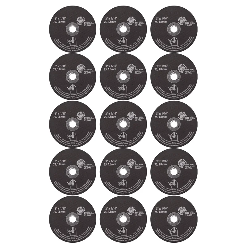 송진 절단 디스크 섬유 원형 톱날, 금속 절단용, 3 인치, 75mm, 15 개