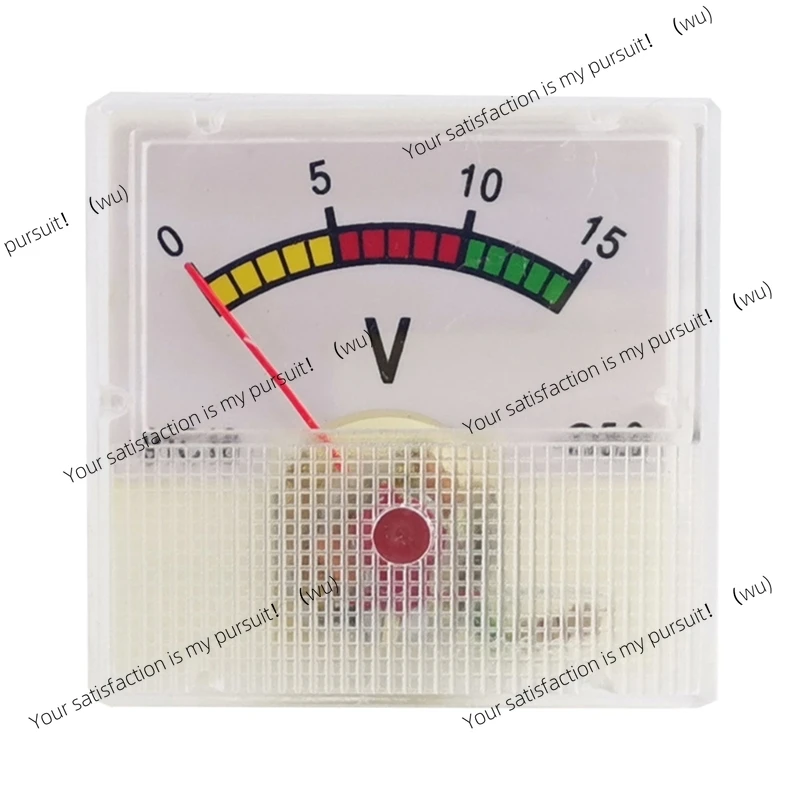 Analog Voltmeter DC0-15V Rectangle Analog Volts Panel Meter Gauge Mechanical Pointers Type Voltmeter