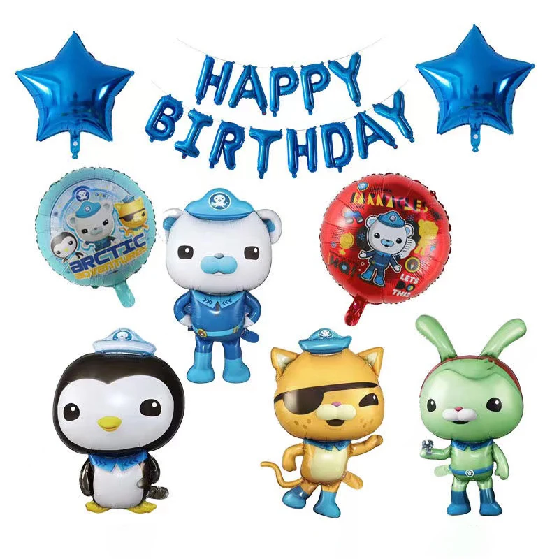 Octonauts Birthday Party Decoration Balloon Foil Barnacles Kwazii Tweak Peso Dashi Balloon Set Halloween Ornament Supplies