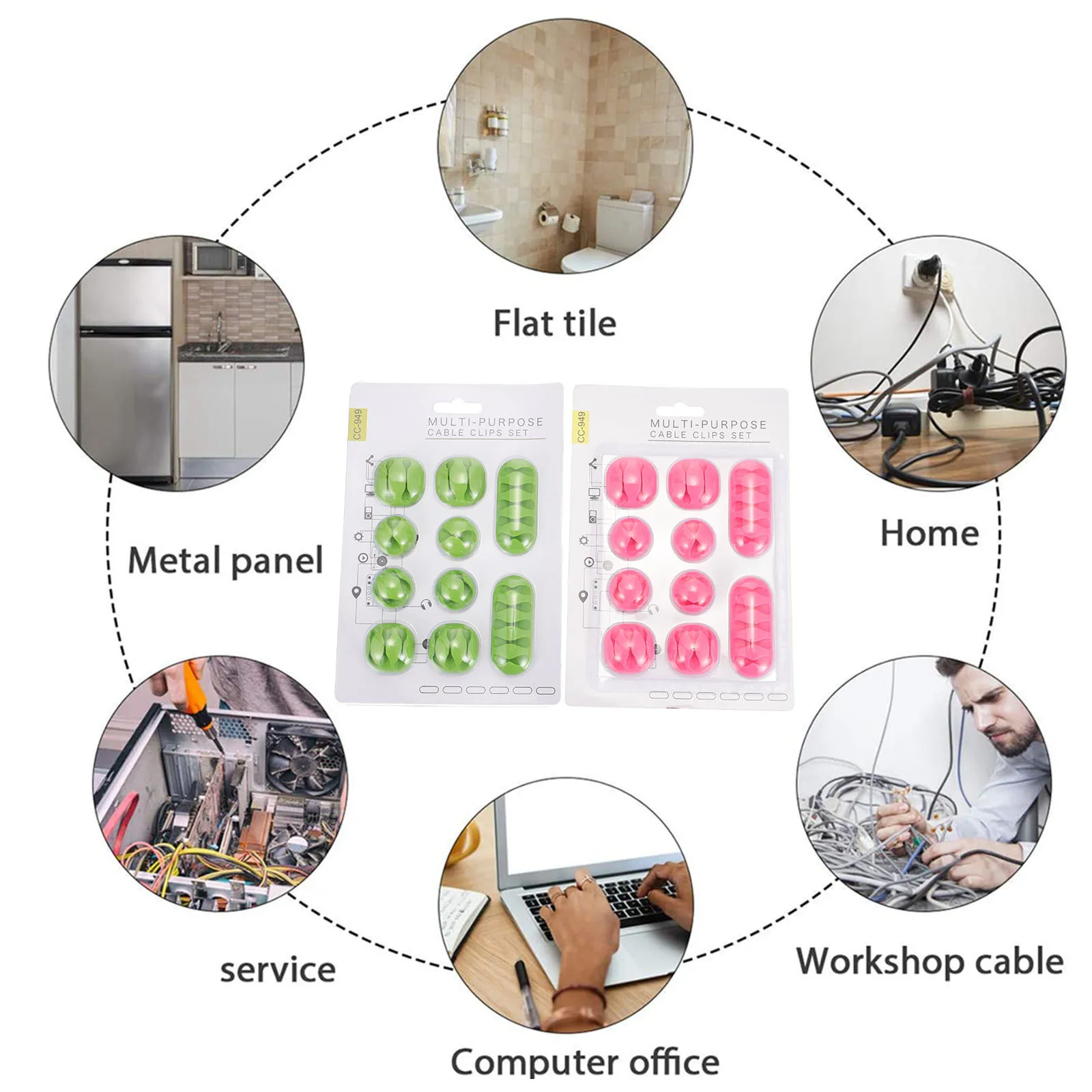 

20Pcs Cable Clips Self Adhesive Cord Holders Cable Organizer for Desk Wall Wire Management Self Adhesive Cord Clips