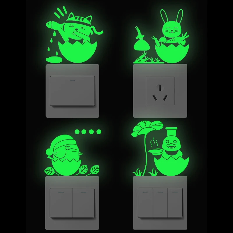

Animal Stickers for Kids Room Home Decoration DIY Accessories Switch Stickers Fluorescent Stickers the Night Glowing Stickers