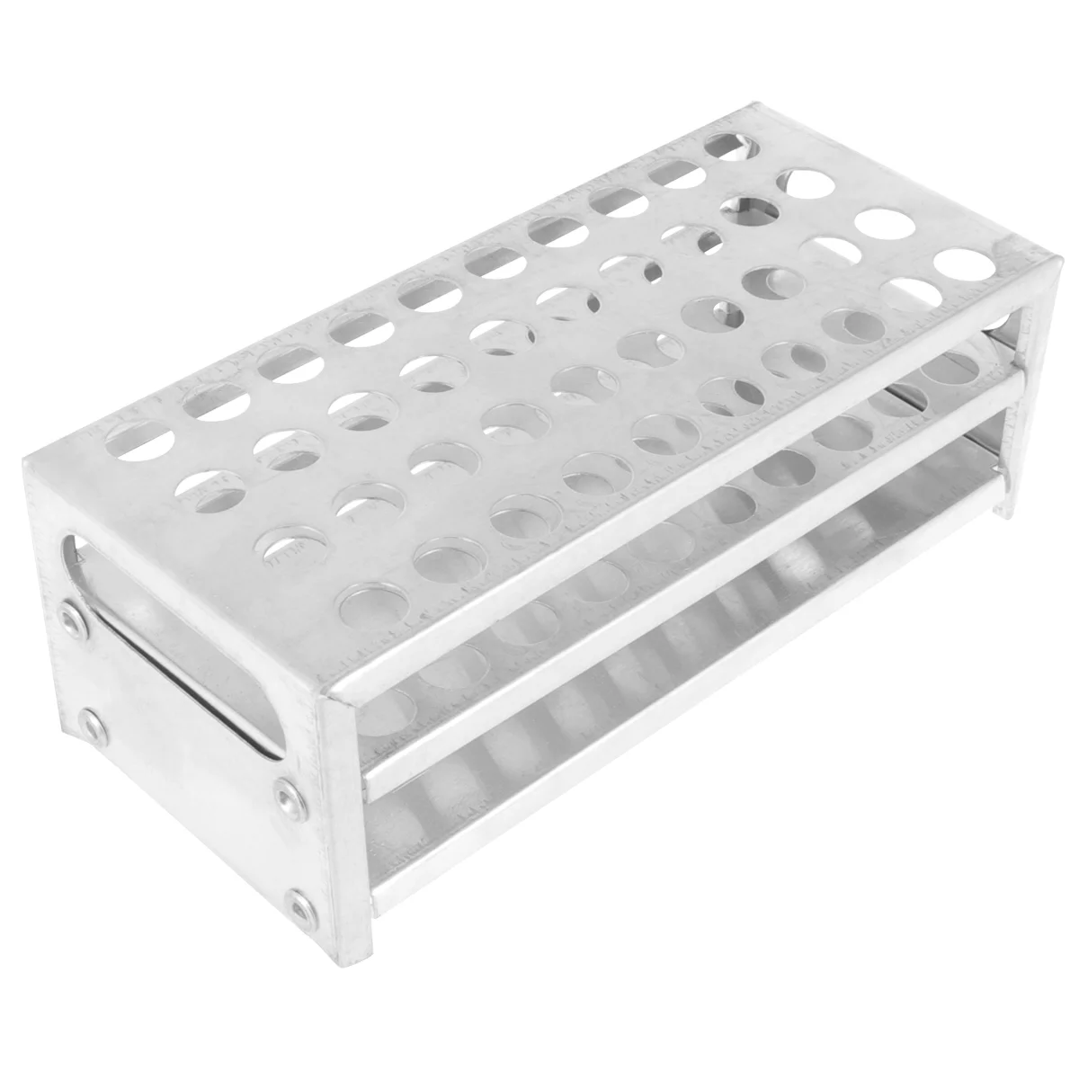 Portable Test Tube Rack Aluminum Blood Collection Tube Holder School Supply Equipment Storage Organizer for Laboratory (40x125)