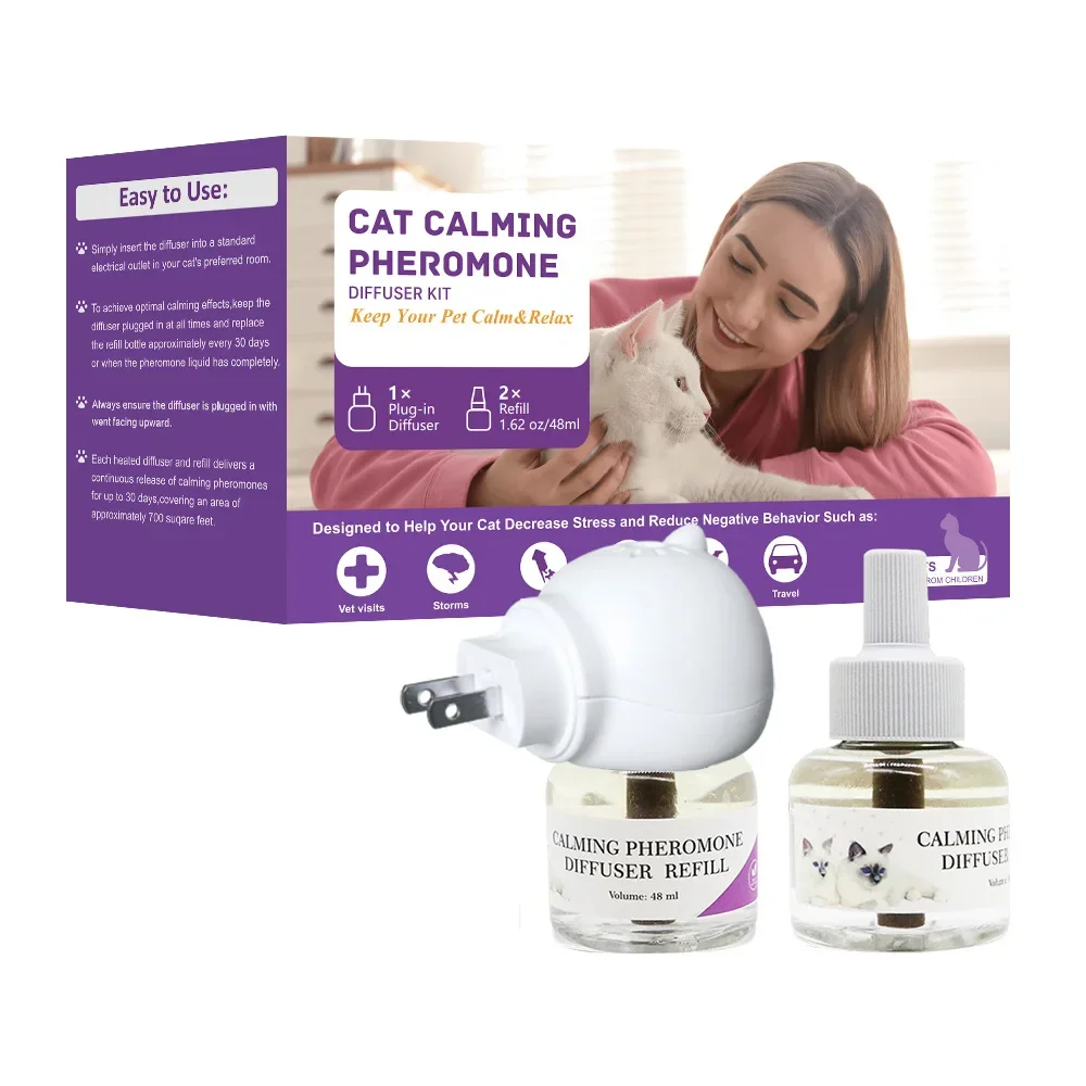 Verzachtende vloeistof voor huisdieren, verzachtende vloeistof voor katten en honden, Antistresspreventie van Felomon, kattenurine, elektrische verwarmingsset